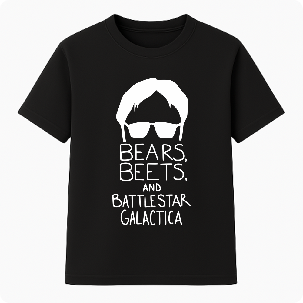 Camiseta Premium Unissex - Bears Beets and Battlestar Galactica