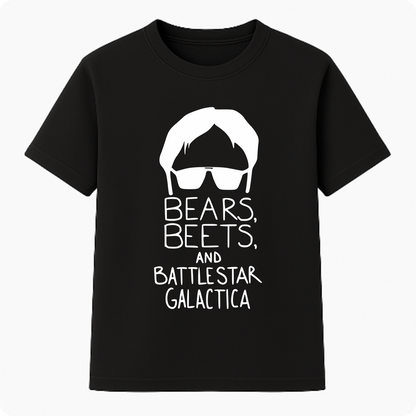 Camiseta Premium Unissex - Bears Beets and Battlestar Galactica