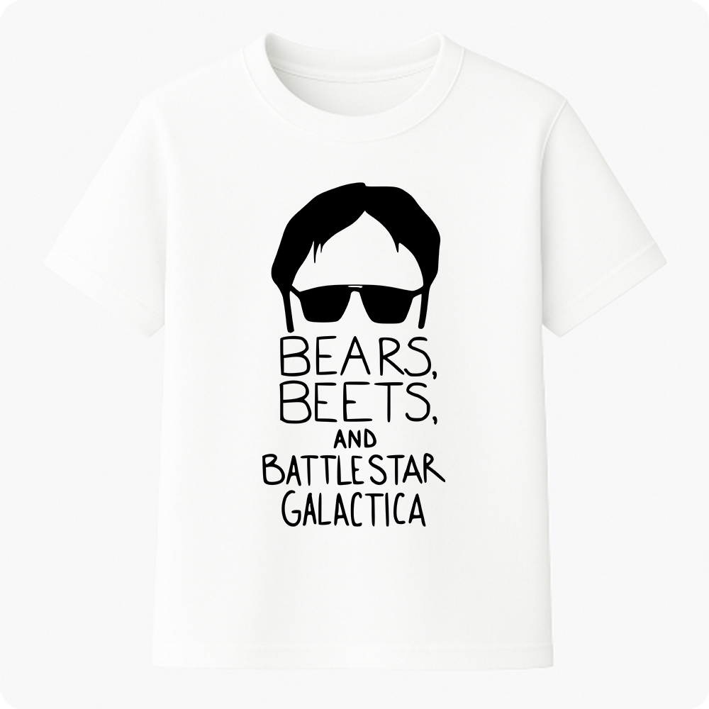 Camiseta Premium Unissex - Bears Beets and Battlestar Galactica