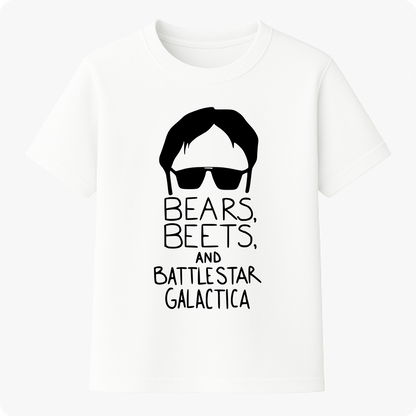 Camiseta Premium Unissex - Bears Beets and Battlestar Galactica